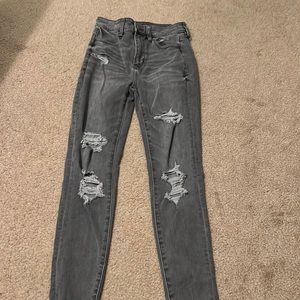 AE Next level stretch high waisted ripped jegging